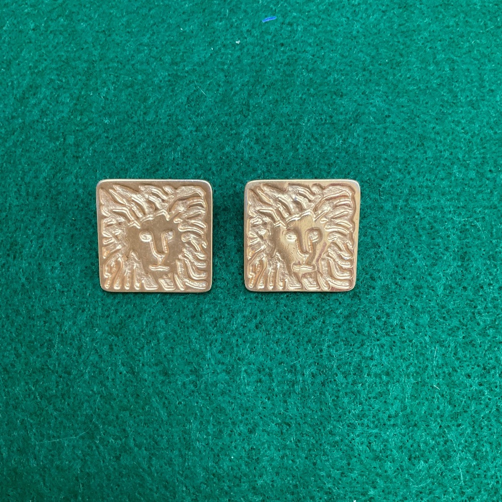 Anne Klein vintage gold lion earrings
